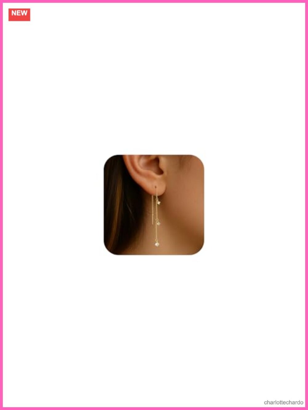 Dainty 14K Gold Plated Dangle Drop Chain Earrings for Women Hypoallergenic